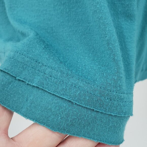 Caite Embroidered Tunic Top Women's S Teal Green V-Neck Curved Hemline Boho Long - Picture 4 of 8